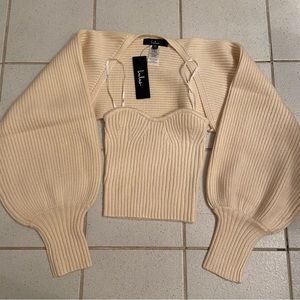 NEW Lulu’s Strapless Knit Tube Top/Shrug Set
